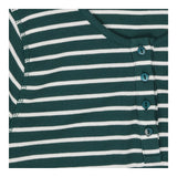 Green and white striped essentials ribbed henley
