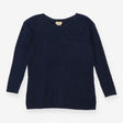 Blue Boatneck Chevron Knit Sweater Soft Textured J