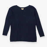 Blue Boatneck Chevron Knit Sweater Soft Textured J