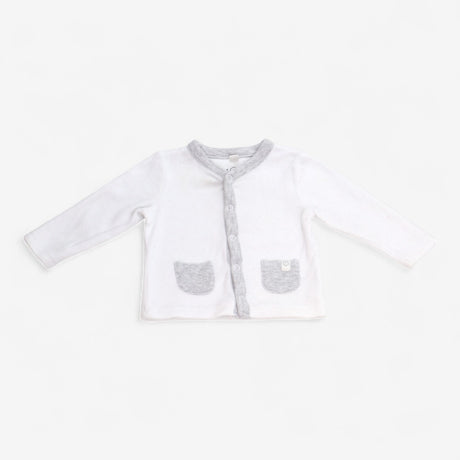 Outfit Velour White Joggers and Jacket with Grey P