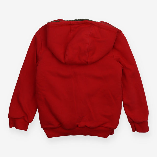 Hoodie zip red stripe fleece lining