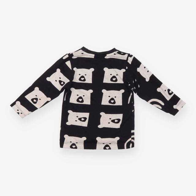 T-Shirt Long Sleeve Black Bear Appliques