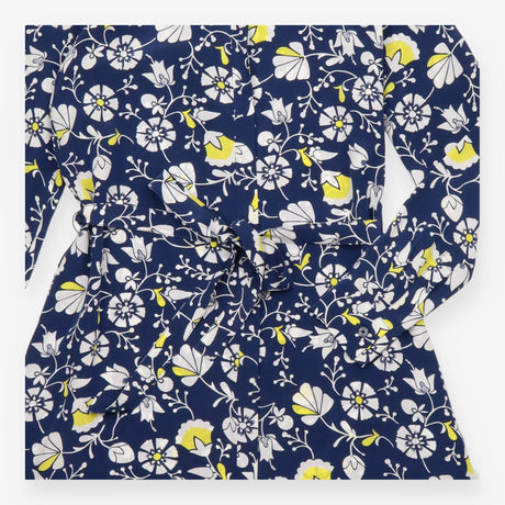 Shirt Dress Navy Floral Print Long Sleeve Belted
