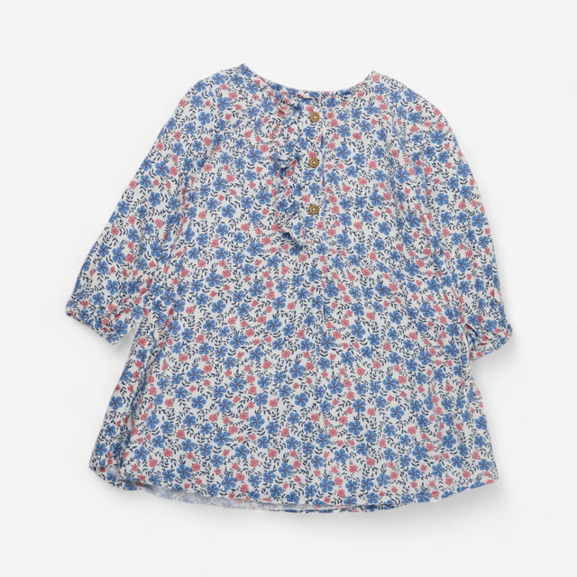 Blue and pink flowers LS dress 