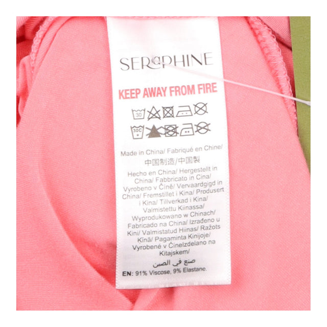 Tunic Top Coral Pink Wrap Front Stretch Maternity
