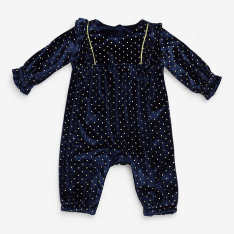 Romper velour navy gold glitz