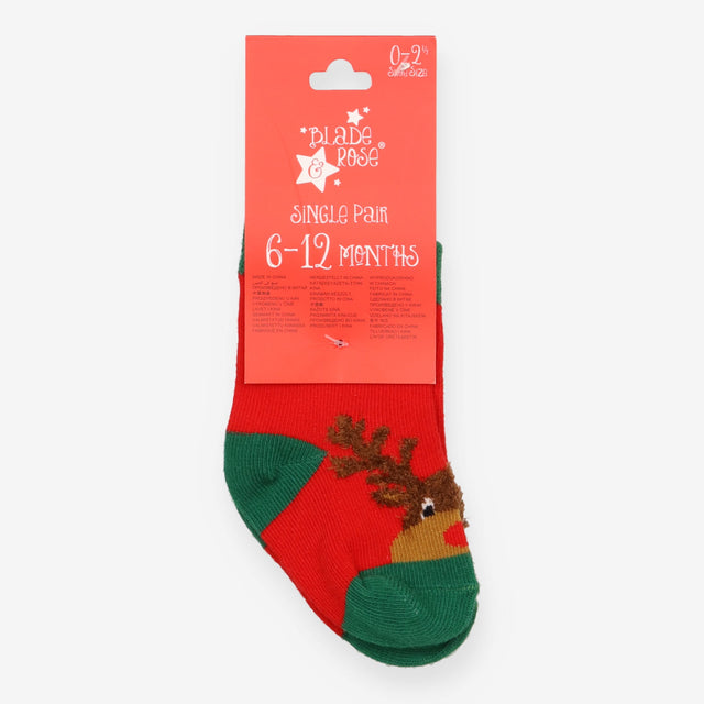Socks red rudolph