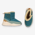 Boots green fur lined velcro