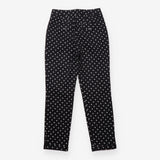Polka Dot Slim Fit Trousers Black White