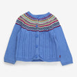 Knit Cardigan Blue with colourful fairisle