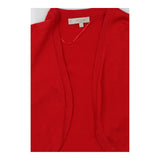 Red Cropped Open Front Knitted Bolero Cardigan