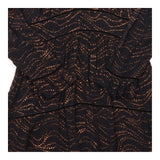 Maxi Dress Black Bronze Metallic Print Tiered