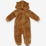 Onesie Fleece Brown Teddy Bear Hood