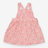 Pinafore cord pink white rabbits