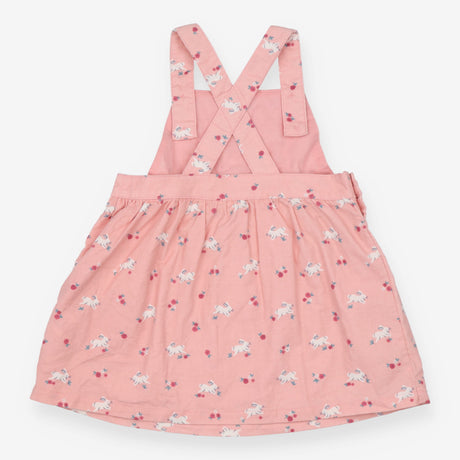 Pinafore cord pink white rabbits