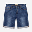 Denim Short Bermuda Rolled Cuff Dark Wash Blue