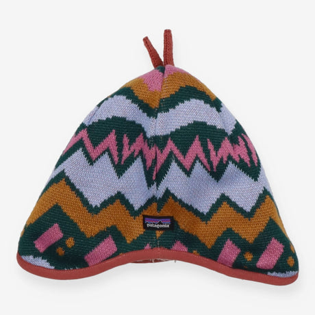 Reversible Beanie lightning stripe pink fleece