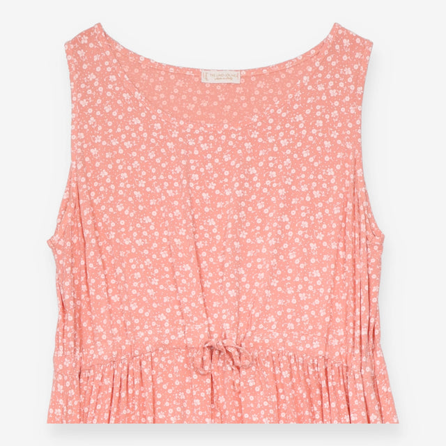 Dress Pink Ditsy Floral Viscose Tie Waist Midi