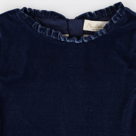 Dress long sleeve velvet navy
