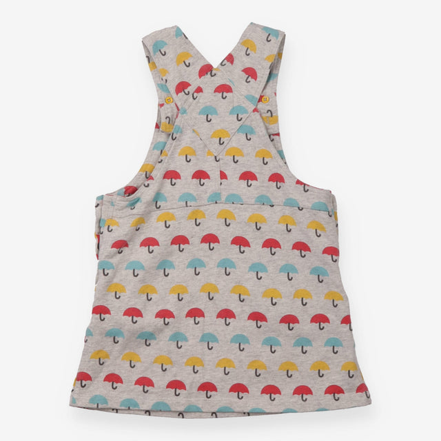 Pinafore Dress Grey with Yellow, Red and Blue Umbr