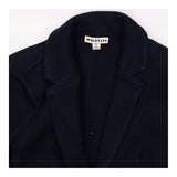 Blazer Black Textured Cotton Two Button Notch Lape
