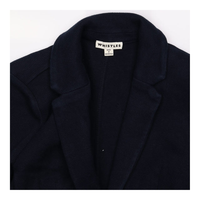 Blazer Black Textured Cotton Two Button Notch Lape