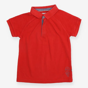 Polo T-Shirt Red with Shoulder Detail