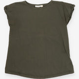 Khaki Green Short Sleeve Cotton Maternity T Shirt