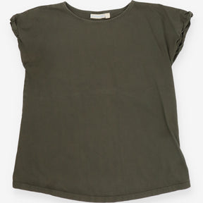 Khaki Green Short Sleeve Cotton Maternity T Shirt
