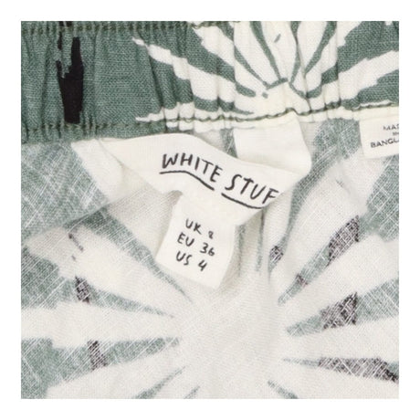 Clemence Green Print Linen Blend Midi Skirt