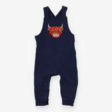 Navy Highland Cow Dungarees