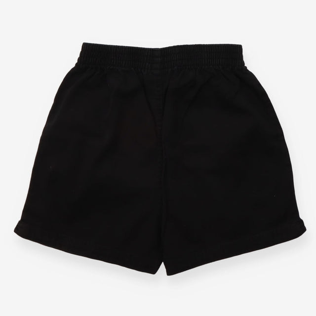 Black denim tie waist shorts