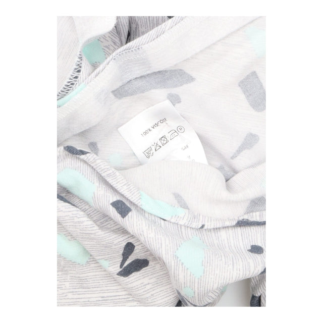 Grey Mint Abstract Print Long Sleeve Button Front 
