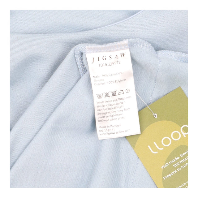 Light Duck Egg Blue Long Sleeve Satin Trim Cotton 