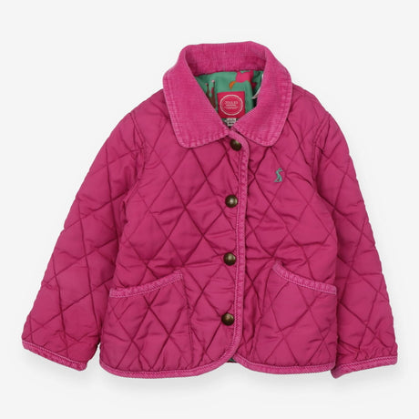 Coat pink quilted green horses lining