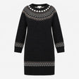 Jumper Dress Charcoal Grey Fair Isle Wool Blend
