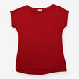 T-Shirt Short Sleeve Red Slub Crew Neck