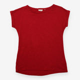 T-Shirt Short Sleeve Red Slub Crew Neck