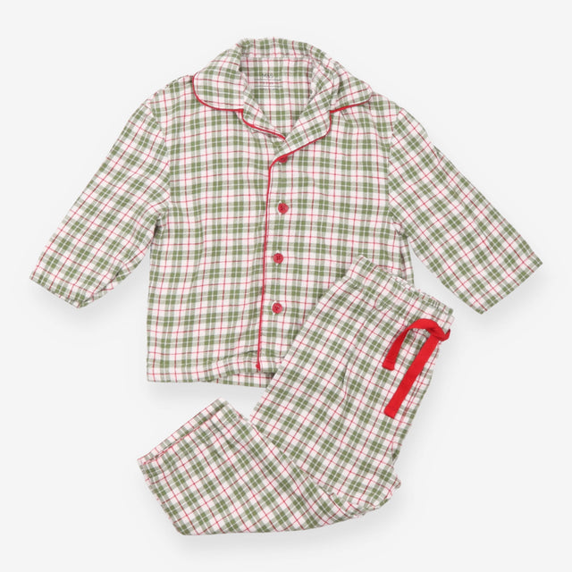 Green and White Tartan Pyjamas 