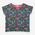 Jersey Top Navy Floral Stripe Organic Cotton