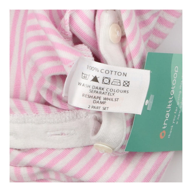 Pink Striped Sleepsuit 3 Buttons