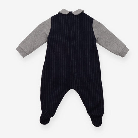 Sleepsuit grey top pinstripe trousers Il Gufo