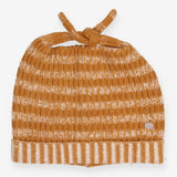 Knot Hat Knit Mustard and White