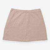 Mini Skirt Taupe Wool Leather Panel A Line