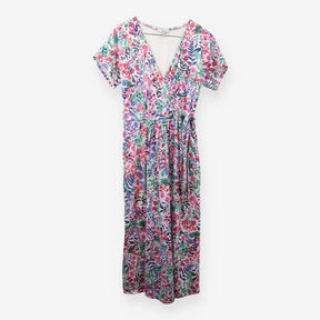 Riley Print Wrap Midi Dress Short Sleeve