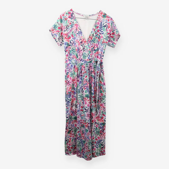 Riley Print Wrap Midi Dress Short Sleeve