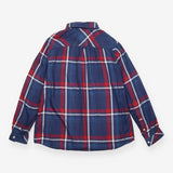 Navy and Red Check Relaxed-Fit Shirt