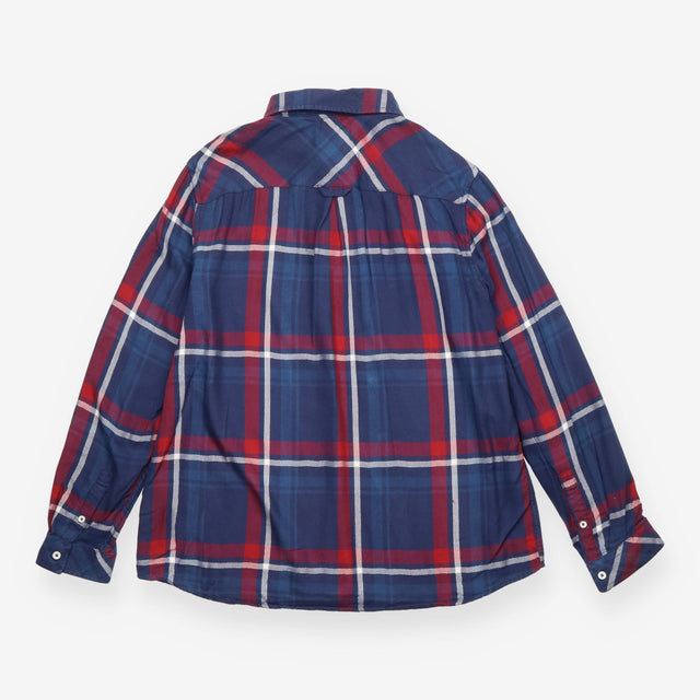 Navy and Red Check Relaxed-Fit Shirt