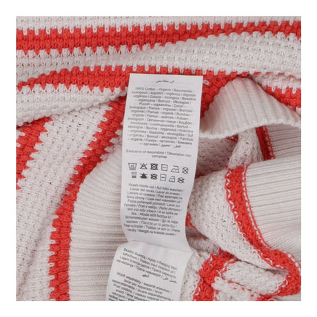 Orange & Cream Textured Knit Sweater – 100% Organi