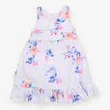 Blue Stripe Dress with Florals